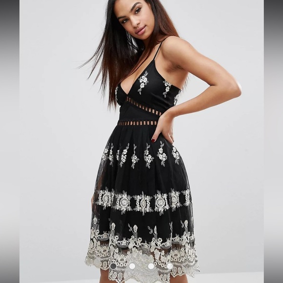 Boohoo Metallic Lace Skater Dress - Picture 1 of 8